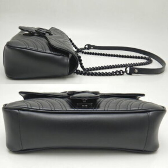Gucci GG Marmont Shoulder Bag Black Leather - Picture 4 of 10